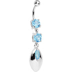 Aqua Cubic Zirconia Impressions Belly Ring