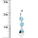 Aqua Cubic Zirconia Impressions Belly Ring