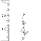 Clear CZ Flight of Fancy Butterfly Belly Ring