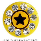 Yellow Acrylic Jeweled Star Cheater Plug