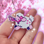 Cherry Blossom Puppy ~ Enamel Pin