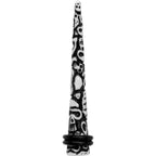 0G Black White Resin Native Skull Taper