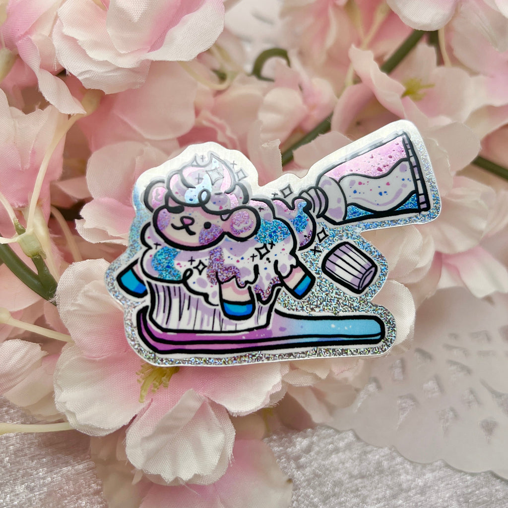 Sparkle Toothpaste Sprout ~ Pixie Dust Glitter Sticker
