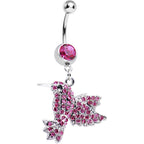 Pink Gem Humming Bird Belly Ring