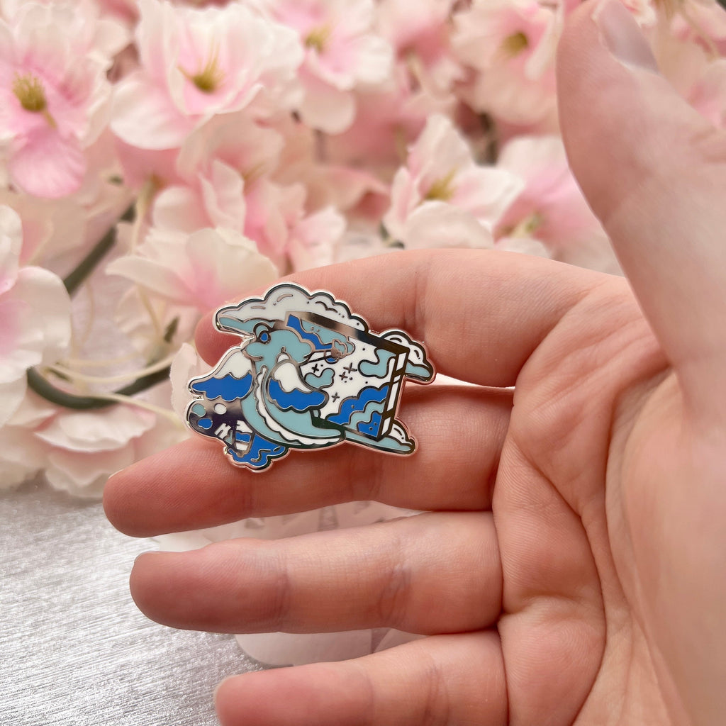 Dreamy Painter Dragon ~ Enamel Pin