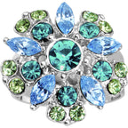 Blue Green Erotic Flower Adjustable Ring