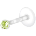 Bio-Flex 2mm Light Peridot Green Gem Push-In Labret Monroe Tragus