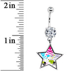 Paint Splatter Star Skull Belly Ring
