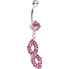 Pink Gem Masquerade Mask Belly Ring