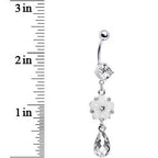 Crystalline Gem Delightful Daisy Flower Belly Ring
