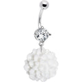 Crystalline Gem Full Bloom Shell Flower Belly Ring
