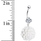Crystalline Gem Full Bloom Shell Flower Belly Ring