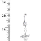 Crystalline Gem Faux Pearl Cherry Belly Ring
