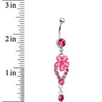 Pink Gem Springtime Flower Belly Ring