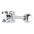16G 5mm Clear CZ Round Cartilage Tragus Earring