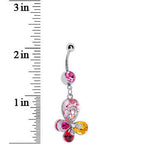 Flight of Fancy Multi-Gem Butterfly Belly Ring