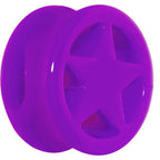 Acrylic Neon Purple Star Tunnel Plug 2G to 20mm