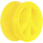 Acrylic Neon Yellow Peace Sign Tunnel Plug 2G to 20mm