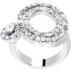 Clear Jeweled Circular Adjustable Ring