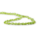 3.5mm Peridot Straight Drilled Faceted Teardrop Beads, 14 inch