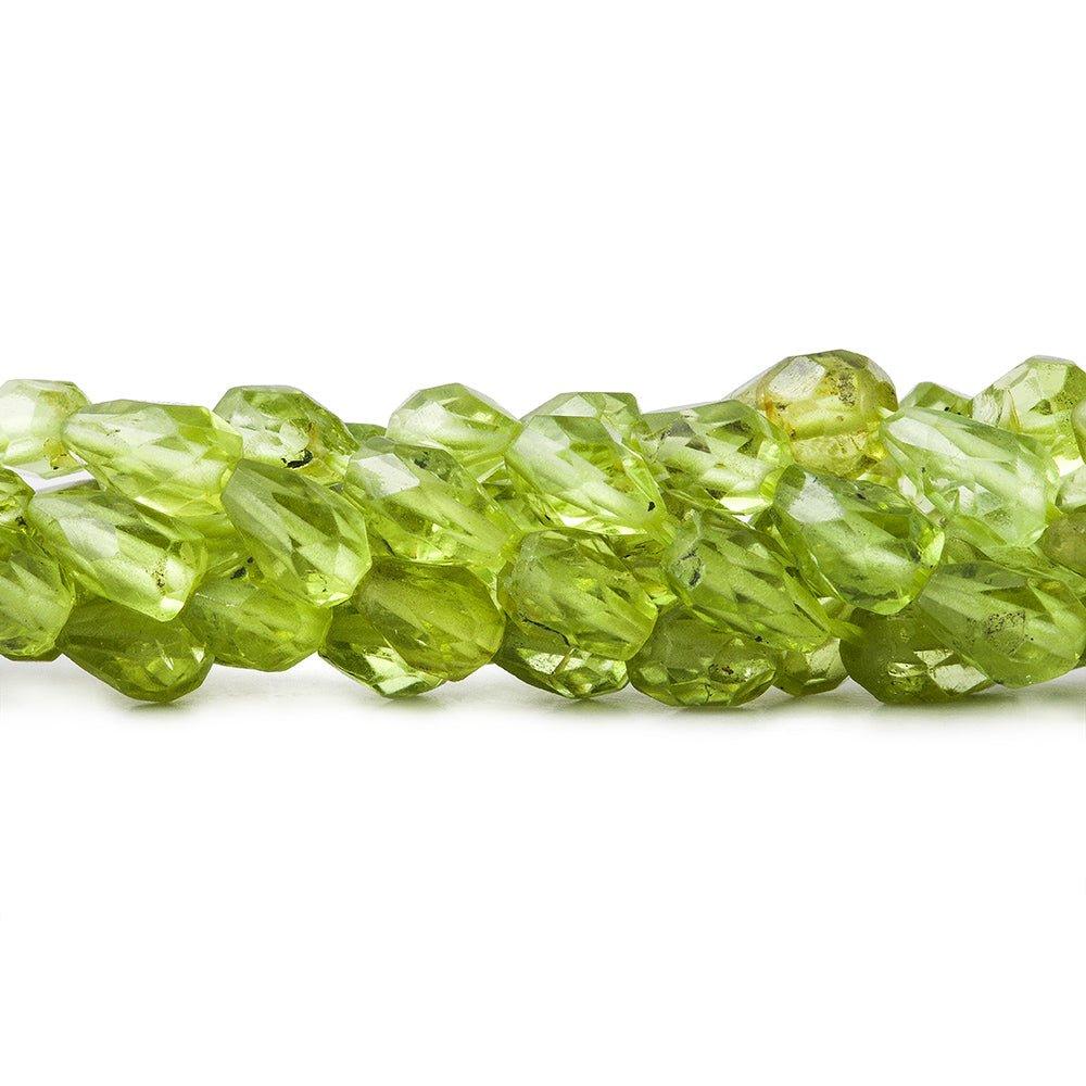 3.5mm Peridot Straight Drilled Faceted Teardrop Beads, 14 inch