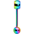 Rainbow Titanium Orbital Barbell Tongue Ring