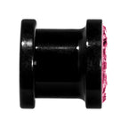 0G Pink Ferido Crystal Acrylic Screw Fit Tunnel