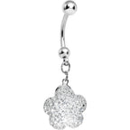 Clear Sparkler Flower Dangle Belly ring