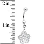 Clear Sparkler Flower Dangle Belly ring