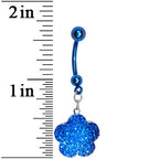 Sapphire Blue Flower Dangle Belly Ring
