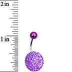 12mm Light Purple Sparkler Round Belly Ring