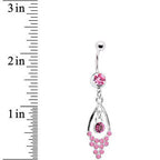 Pink Gem Bold Glam Chandelier Belly Ring