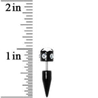 Black White Star Gem Fake Taper Ear Plug
