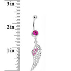 Pink Gem Angel Wing Belly Ring