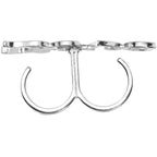 Gun Metal Color Love Heart Double Finger Ring