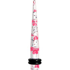 Clear Acrylic Glitter Pink Heart Confetti Taper 8G to 16mm