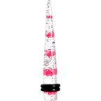 Clear Acrylic Glitter Pink Heart Confetti Taper 8G to 16mm