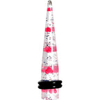 Clear Acrylic Glitter Pink Heart Confetti Taper 8G to 16mm