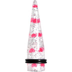 Clear Acrylic Glitter Pink Heart Confetti Taper 8G to 16mm