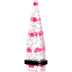 Clear Acrylic Glitter Pink Heart Confetti Taper 8G to 16mm
