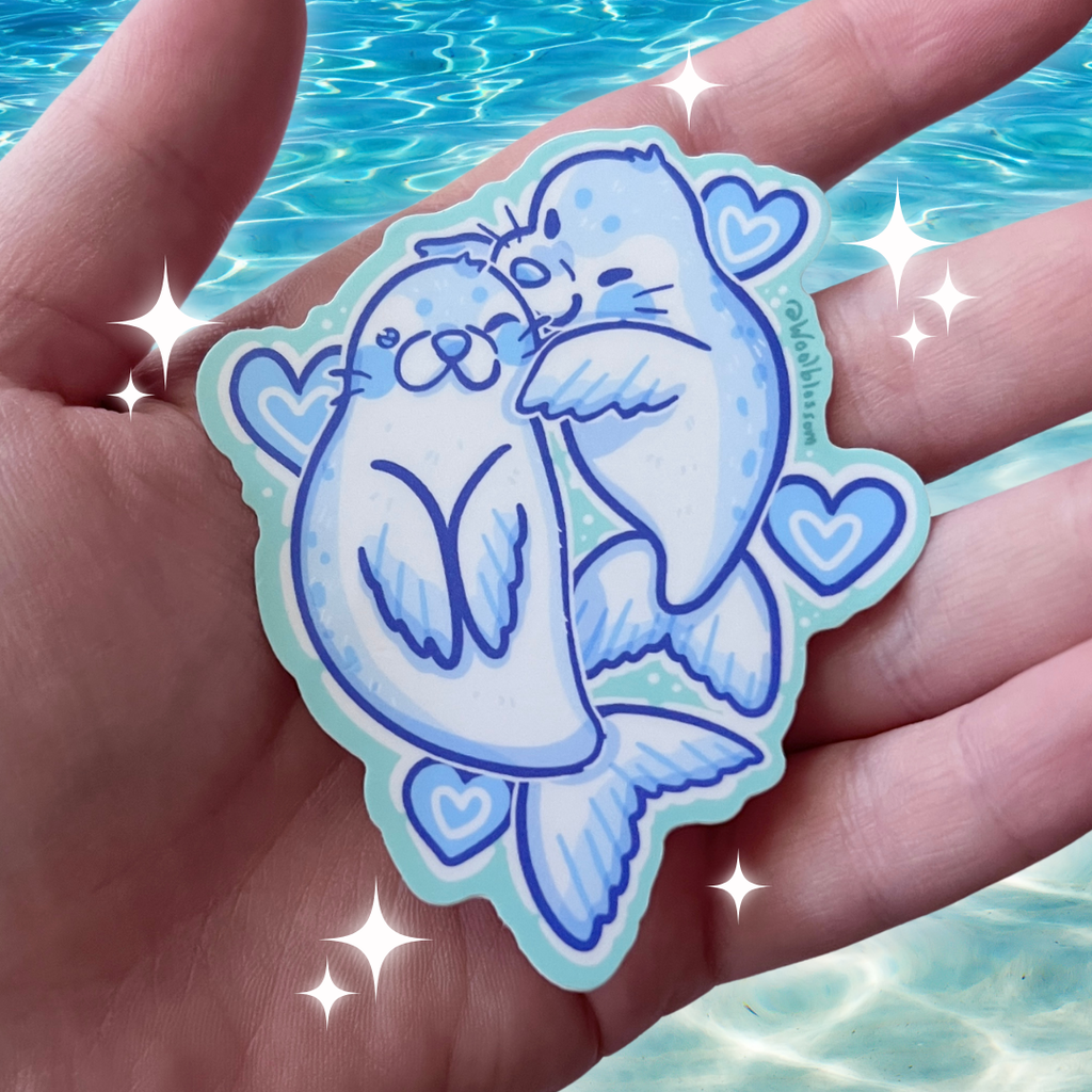 Kissing Seals ~ Sticker