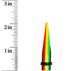 00G Acrylic Rasta Stripes Straight Taper