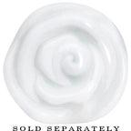 20mm White Rose Flower Acrylic Saddle Plug