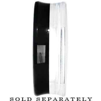 2 Clear Black Acrylic Mirror Split Saddle Plug