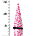 18mm White Acrylic Pink Heart Logo Taper