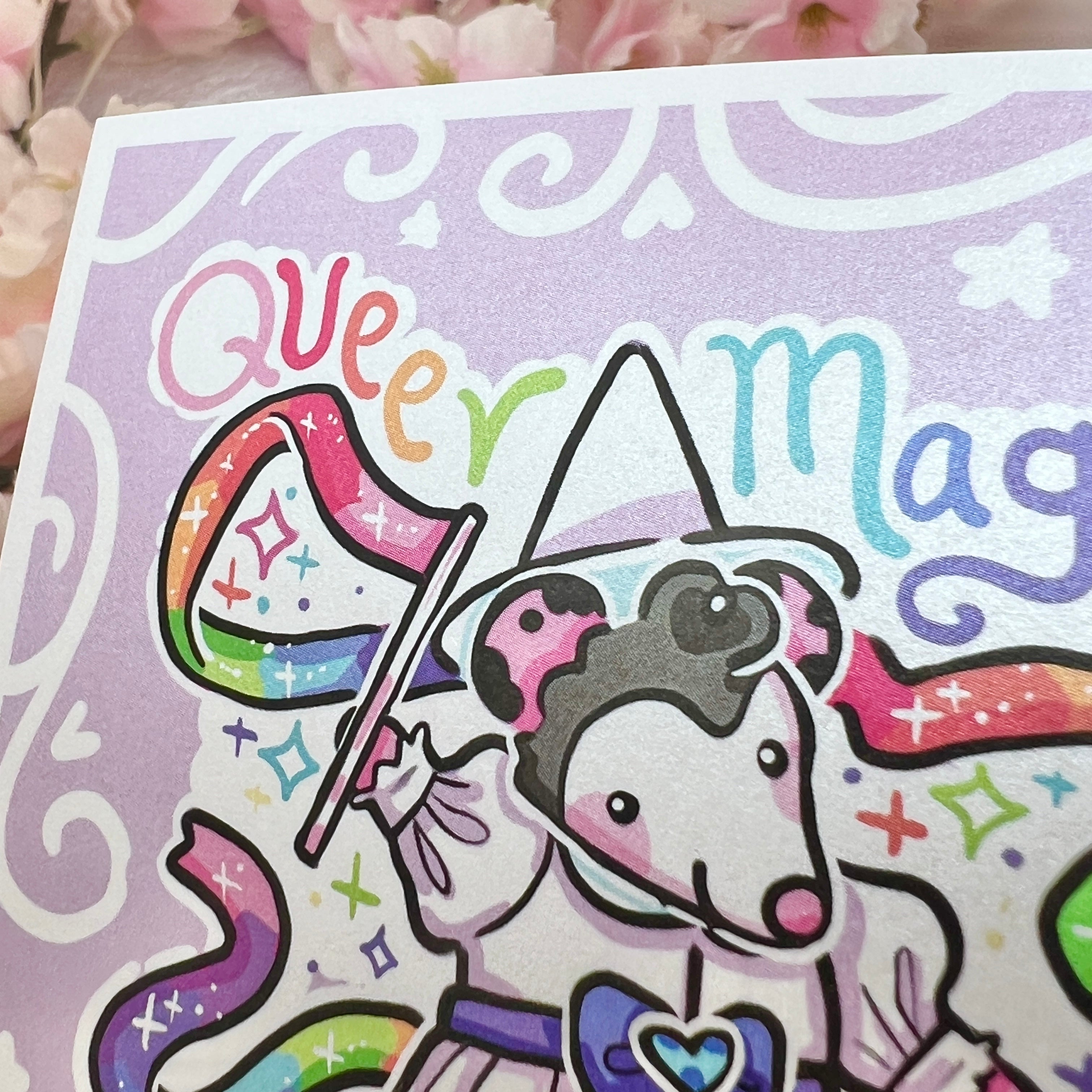 "Queer Magic!" Witch Opossum ~ Shimmer Print