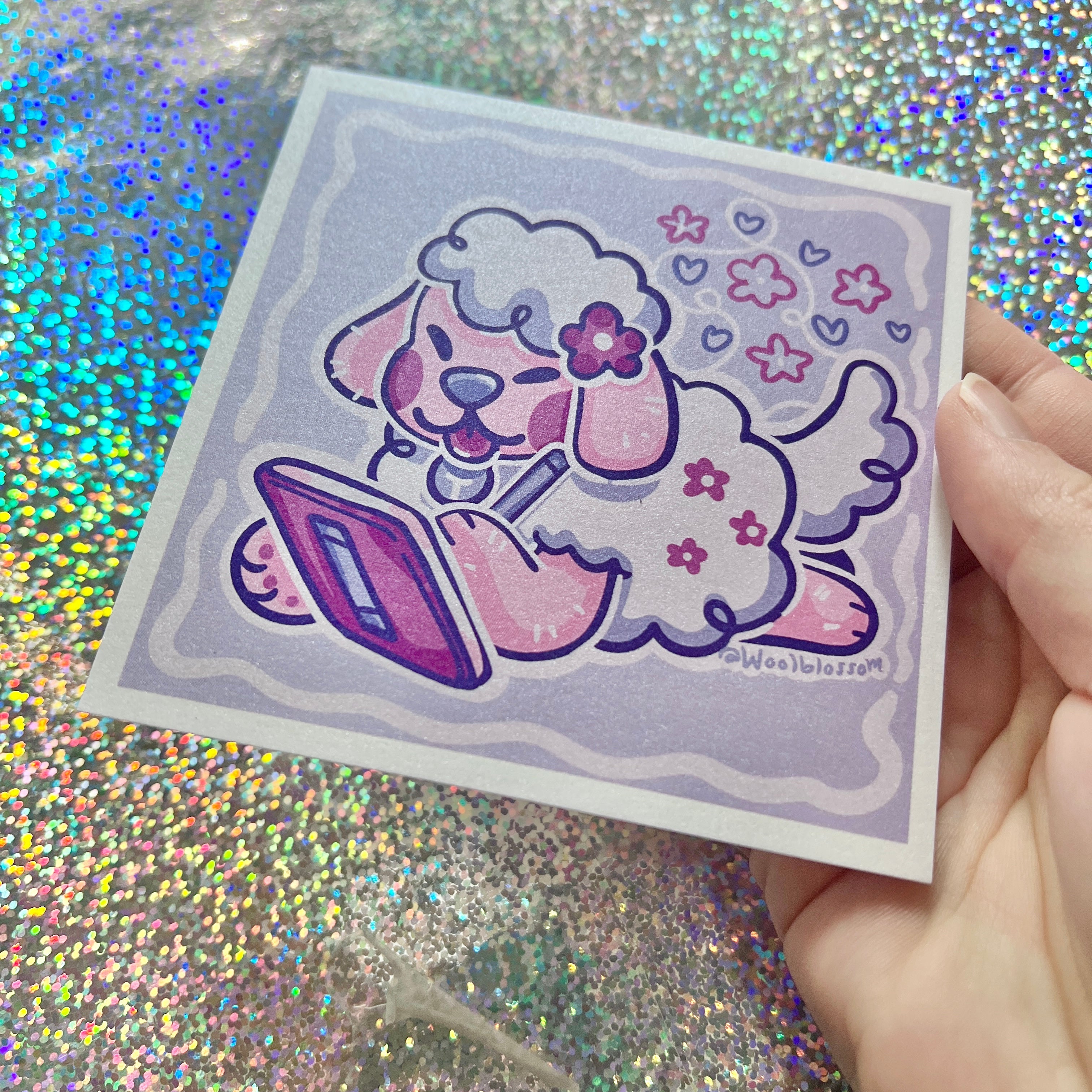 Silly Drawing Cherry Blossom ~ Shimmer Print