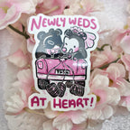 "Newly Weds At Heart!" Raccoon & Opossum ~ Sticker