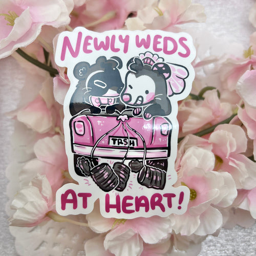 "Newly Weds At Heart!" Raccoon & Opossum ~ Sticker