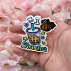 "+1 Stamina!" Boba Puppy ~ Sticker
